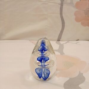 Artistic Blue Glass Paperweight